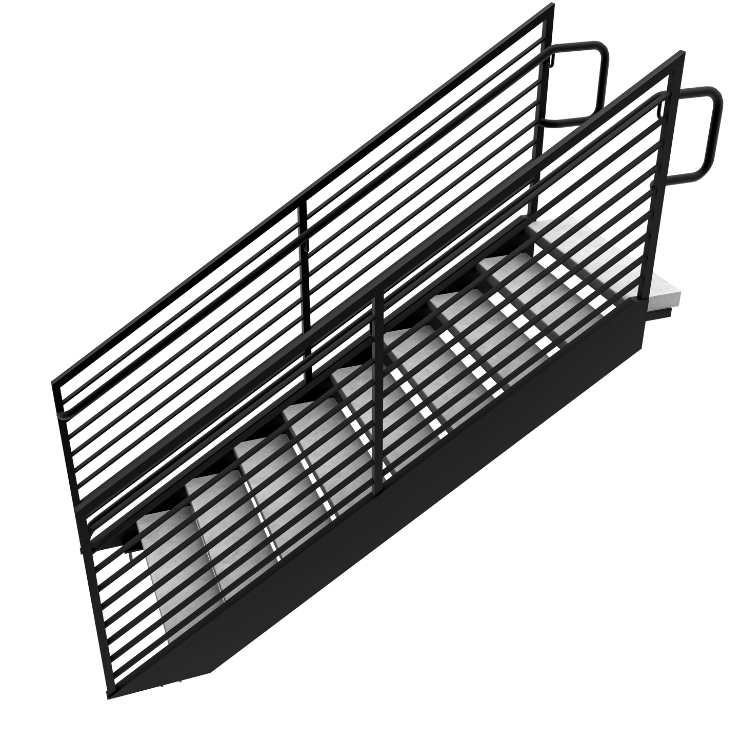 Floating Steel Stair with Concrete Treads