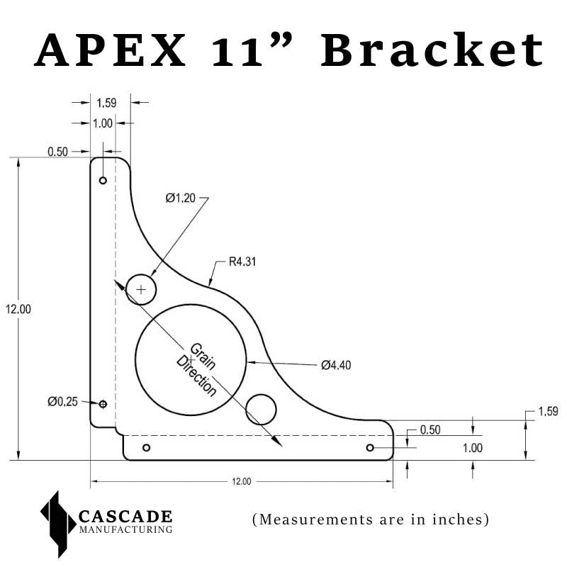 APEX Black Steel Shelf Brackets-Cascade Manufacturing