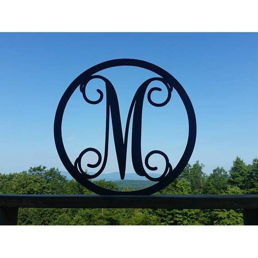 Metal Monogram Letter Door Wreath