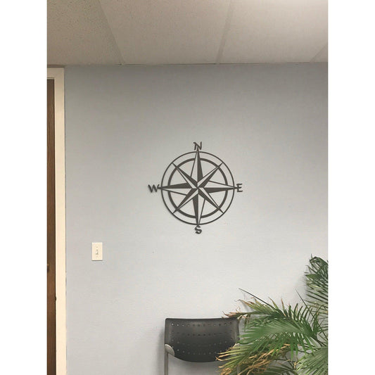 Nautical Stainless Steel Compass Rose Metal Wall Art - Home Decor-Home Decor-Cascade Manufacturing