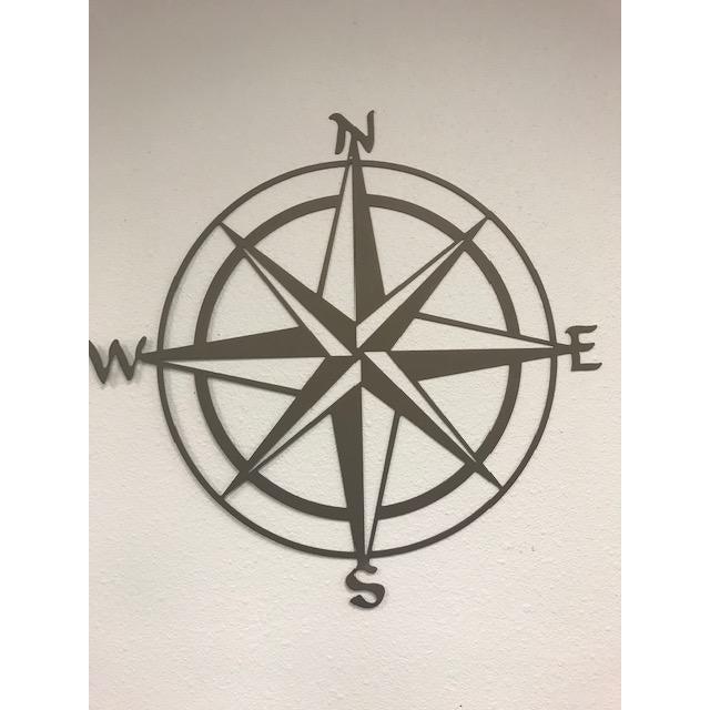Nautical Stainless Steel Compass Rose Metal Wall Art - Home Decor-Home Decor-Cascade Manufacturing
