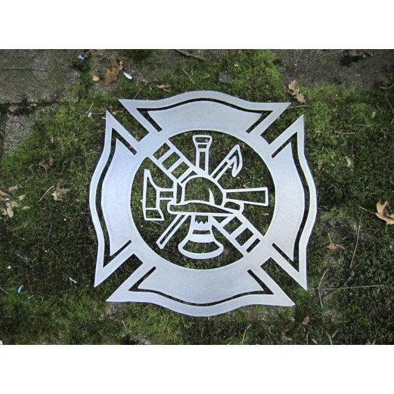 Fire Fighter Maltese Cross Metal Wall Art-Cascade Manufacturing