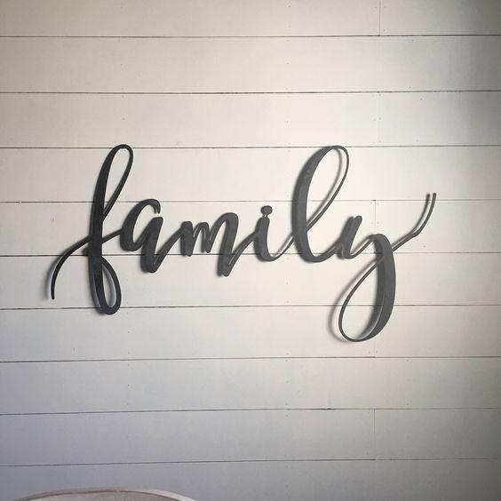 Family Metal Wall Art Word Sign-Cascade Manufacturing