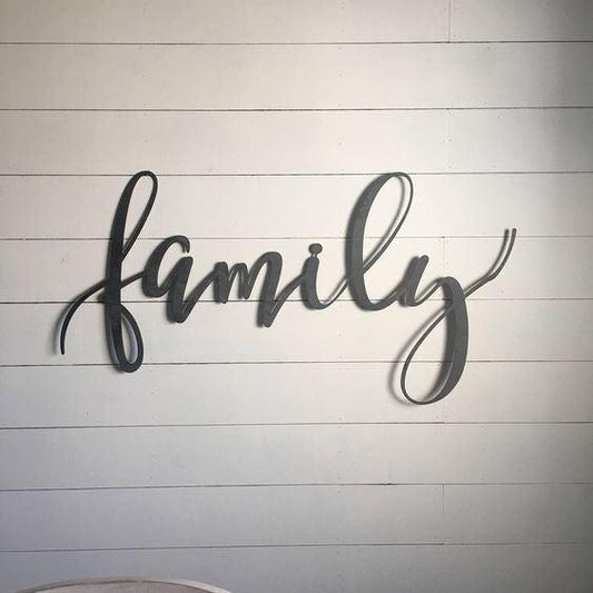 Family Metal Wall Art Word Sign-Cascade Manufacturing