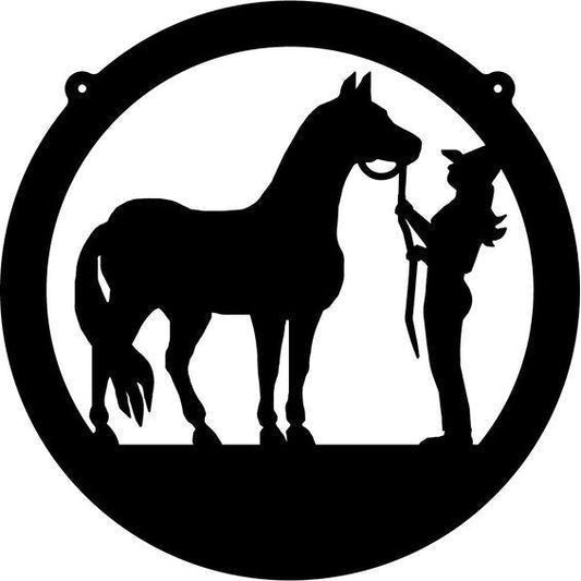 Horse and Rider Metal Wall Art Sign-Cascade Manufacturing