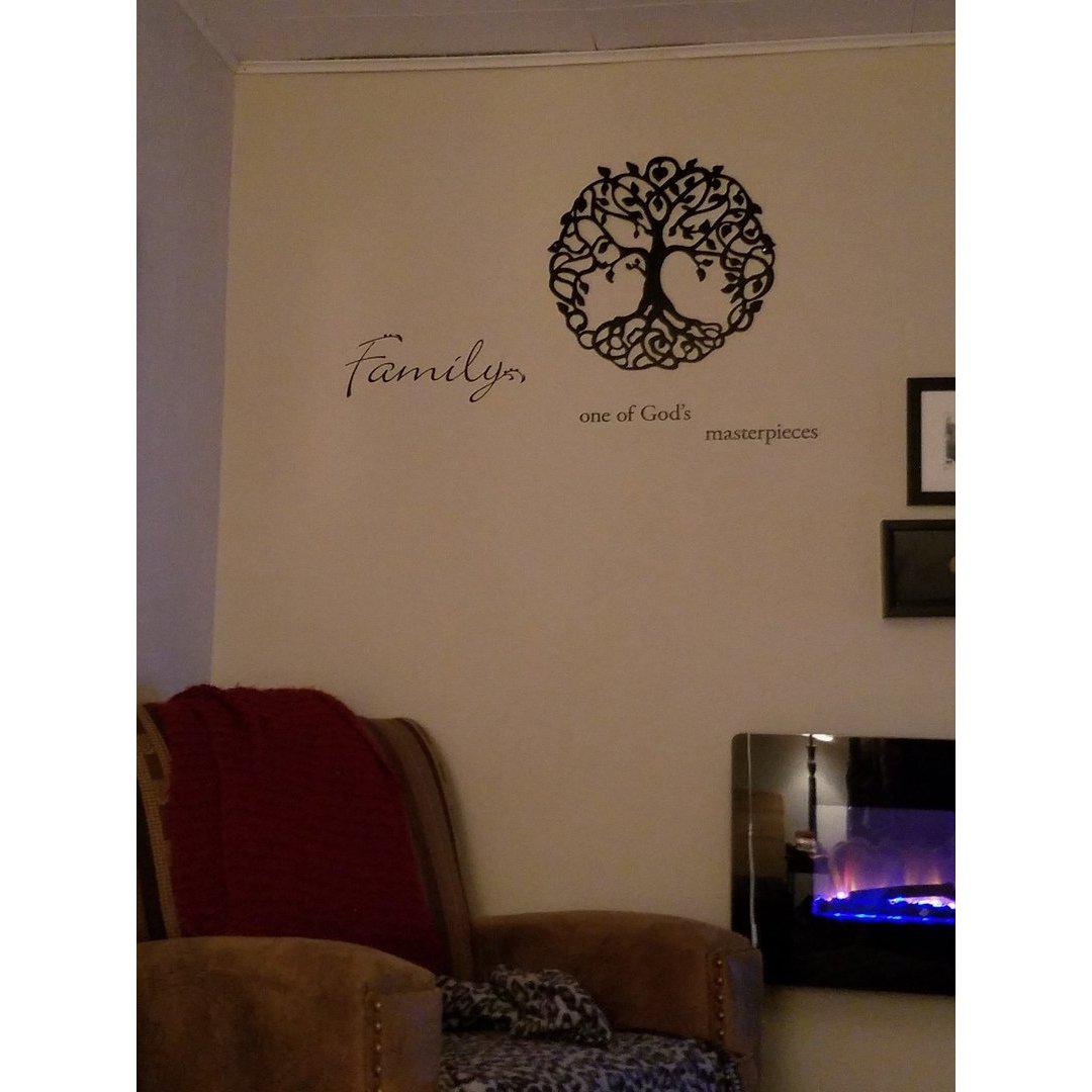 Tree of Life Metal Art Black