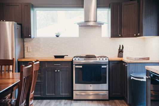 Stainless steel in kitchen