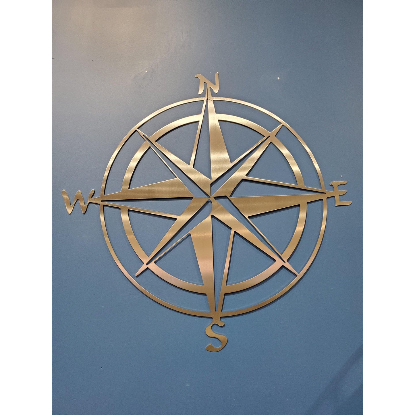 Nautical Stainless Steel Compass Rose Metal Wall Art - Home Decor-Home Decor-Cascade Manufacturing