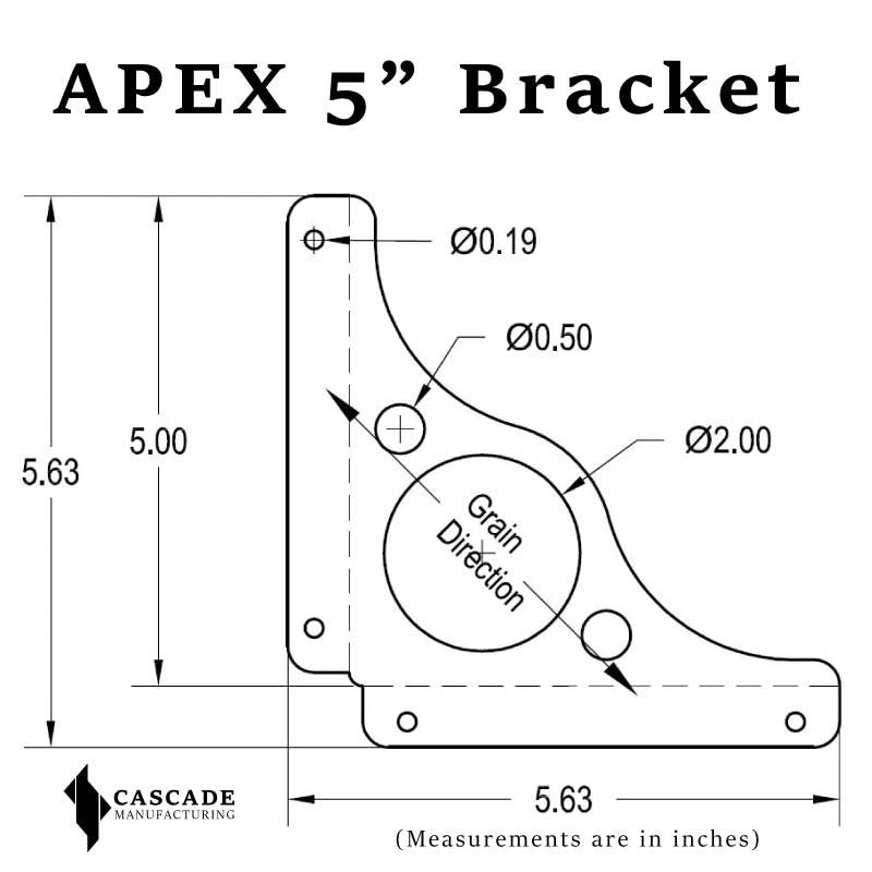 APEX 5 Inch Stainless Steel Shelf Bracket-Cascade Manufacturing