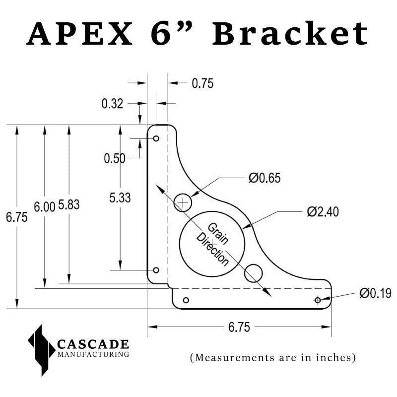 APEX 6 Inch Stainless Steel Shelf Bracket-Cascade Manufacturing