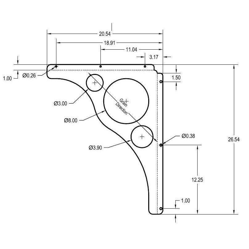 Apex Stainless Steel Brackets for Counters Schematic