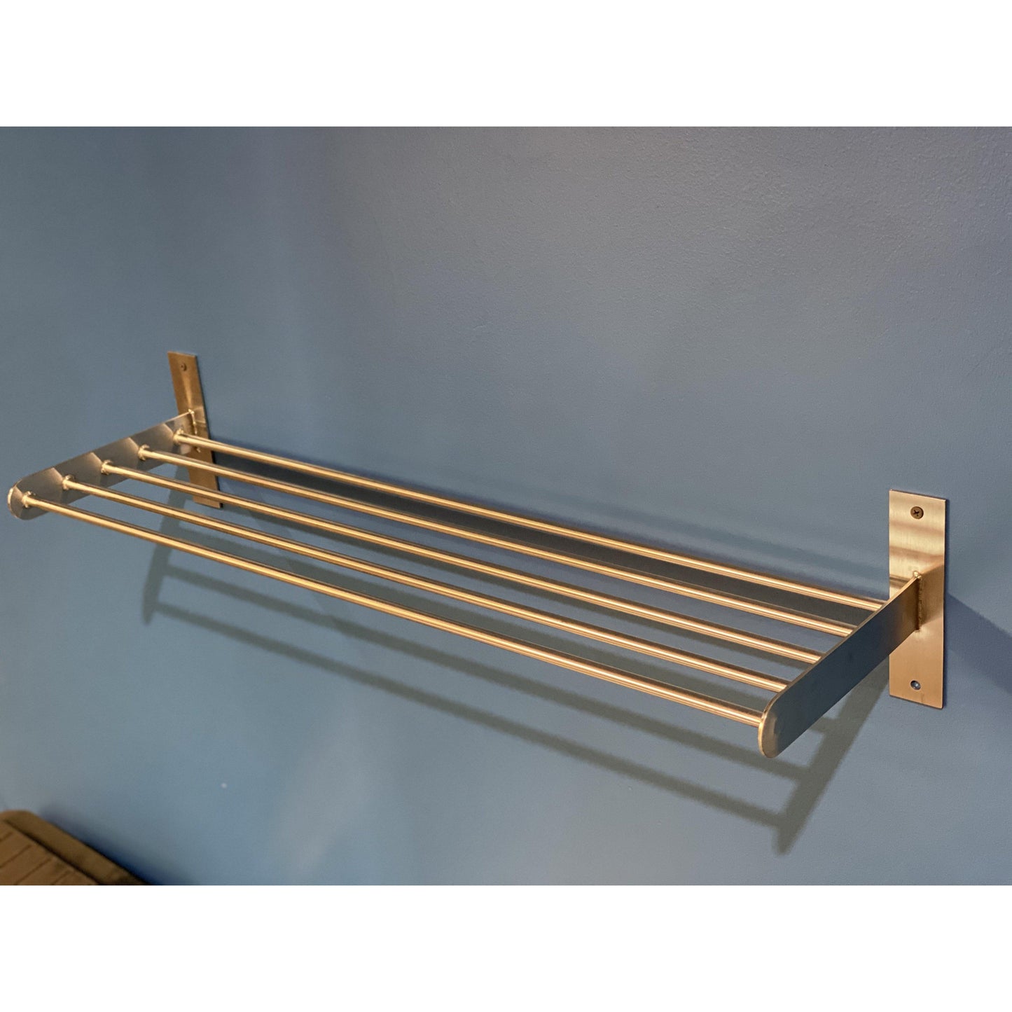 Custom Stainless Steel Slotted Rack 8" Deep for Kitchens-Floating Shelf-Cascade Manufacturing