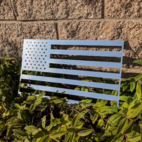 American Flag in mirror finish Stainless Steel