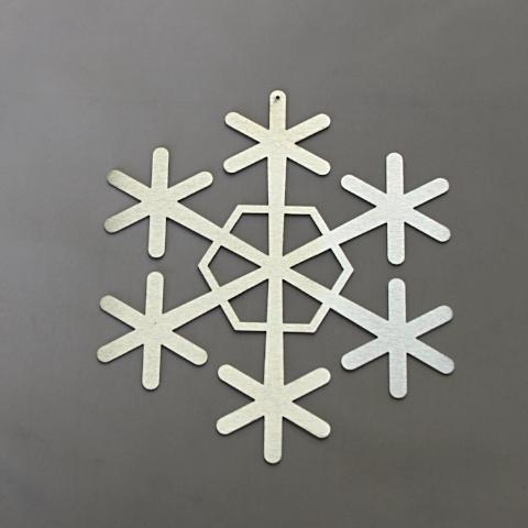 Hanging stainless steel snow flake holiday decoration - ornament