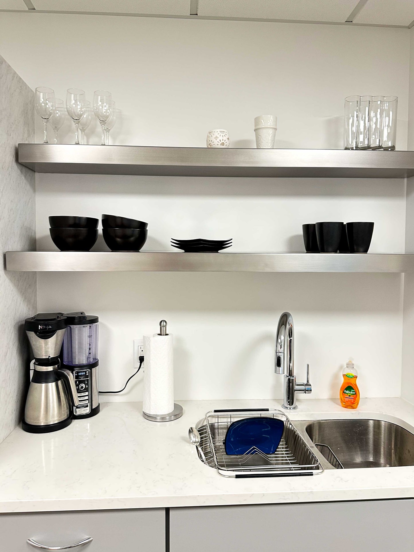 Stainless Steel Floating Shelf 8" Deep for Kitchen, Bathroom and Home