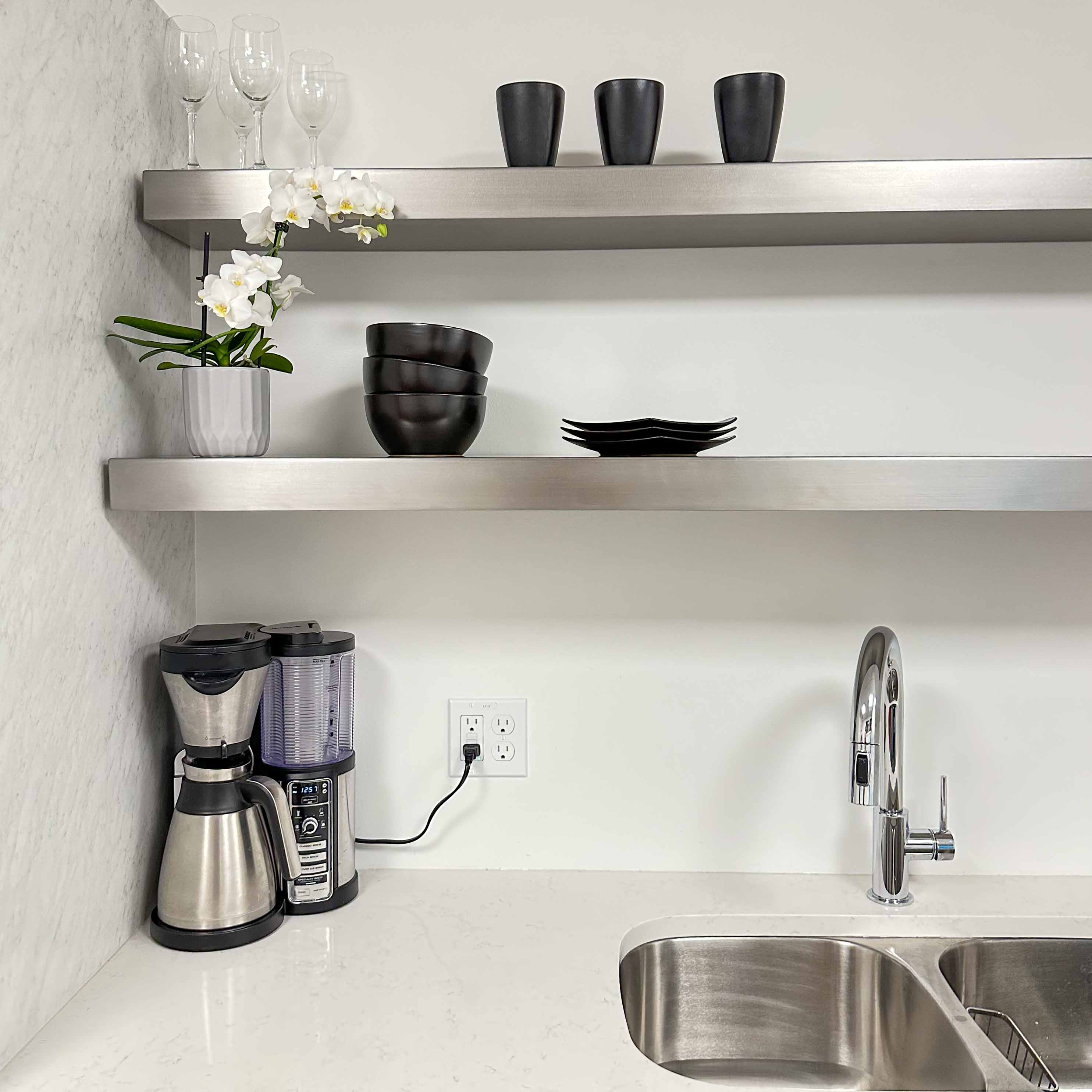 Stainless Steel Floating Shelf 10 Deep for Kitchen, Bathroom and