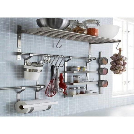 Stainless Steel Slotted Rack 8" Deep for Kitchens-Floating Shelf-Cascade Manufacturing