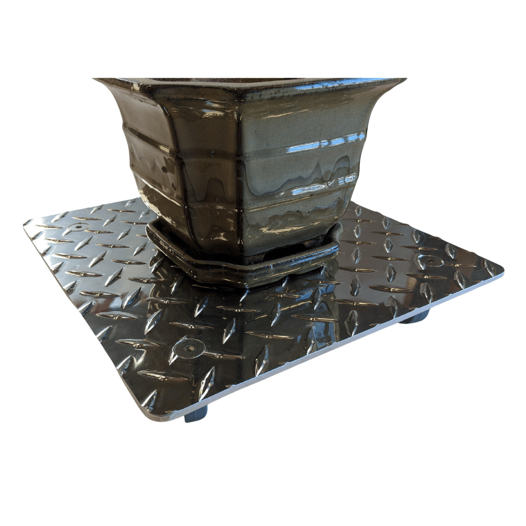 square plant pot caddy Aluminum Rolling Square Plant Caddy